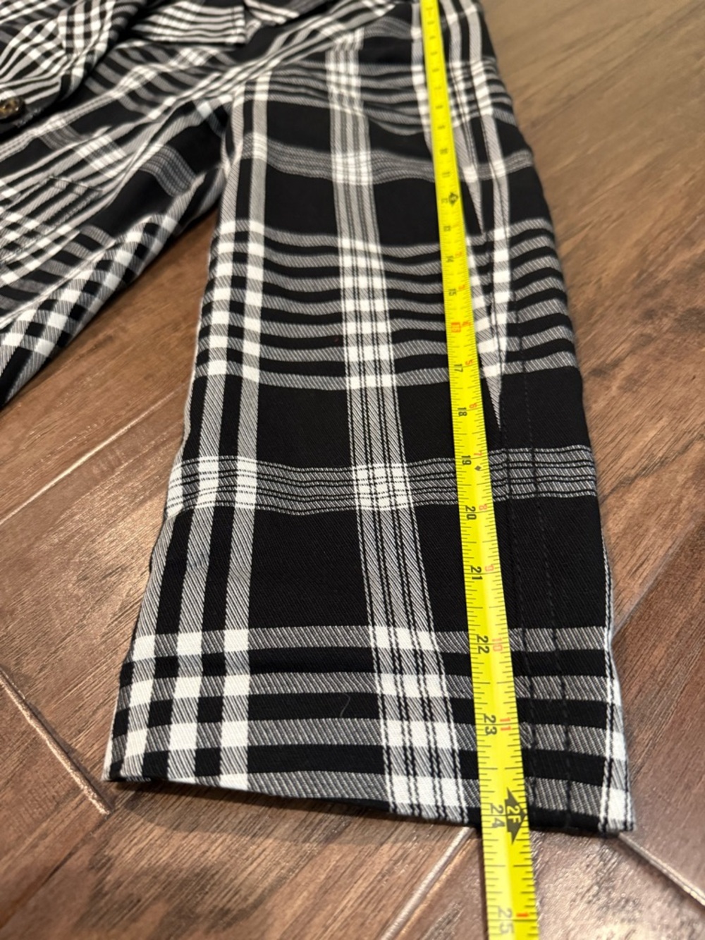 Ann Taylor Workwear Black and White Plaid Double-Breasted Blazer Women’s Large - Picture 10 of 11
